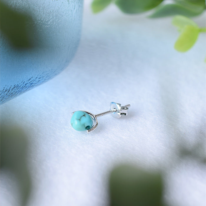 【12月 誕生石】Natural stone ターコイズ シングルピアス