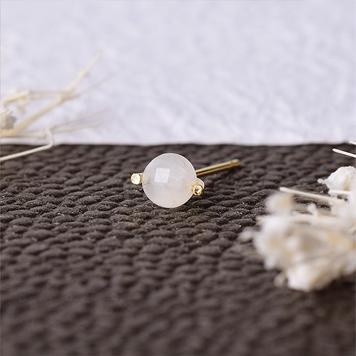 【6月 誕生石】Natural stone ブルームーンストーン シングルピアス