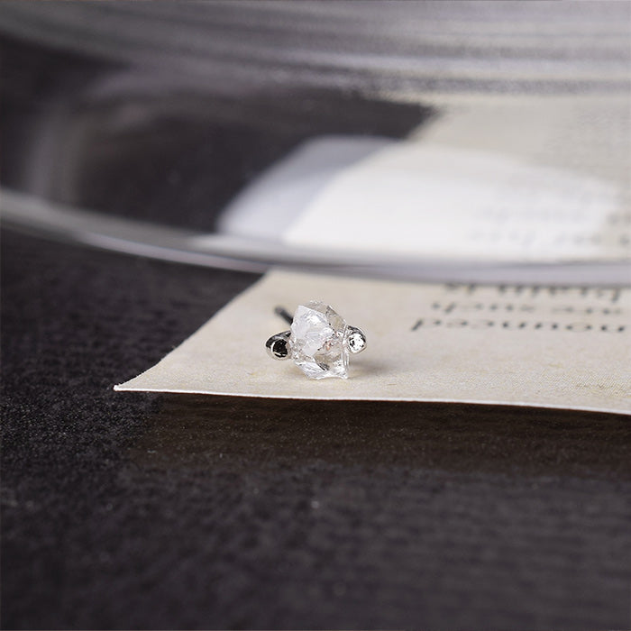 Natural stone ハーキマーダイヤモンド シングルピアス