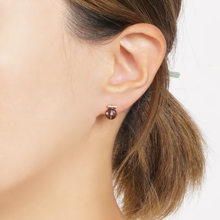 スモーキークォーツ ピアス