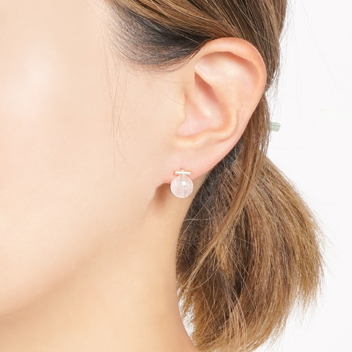 ローズクォーツ ピアス