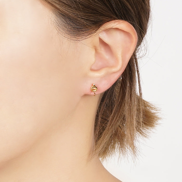 【11月 誕生石】 シトリン ノンホールピアス