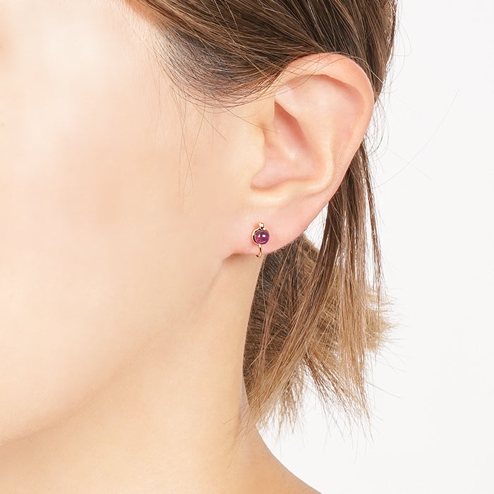 【2月 誕生石】アメジスト ノンホールピアス