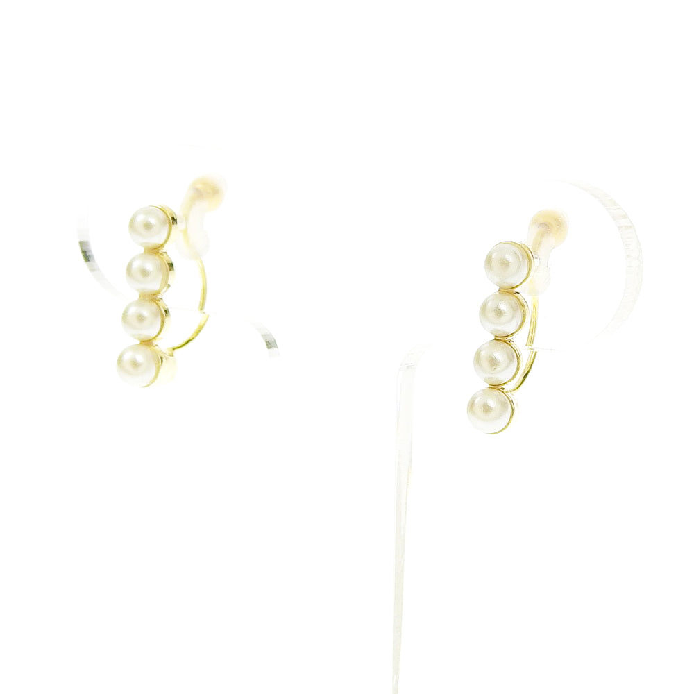 4連パール ノンホールピアス