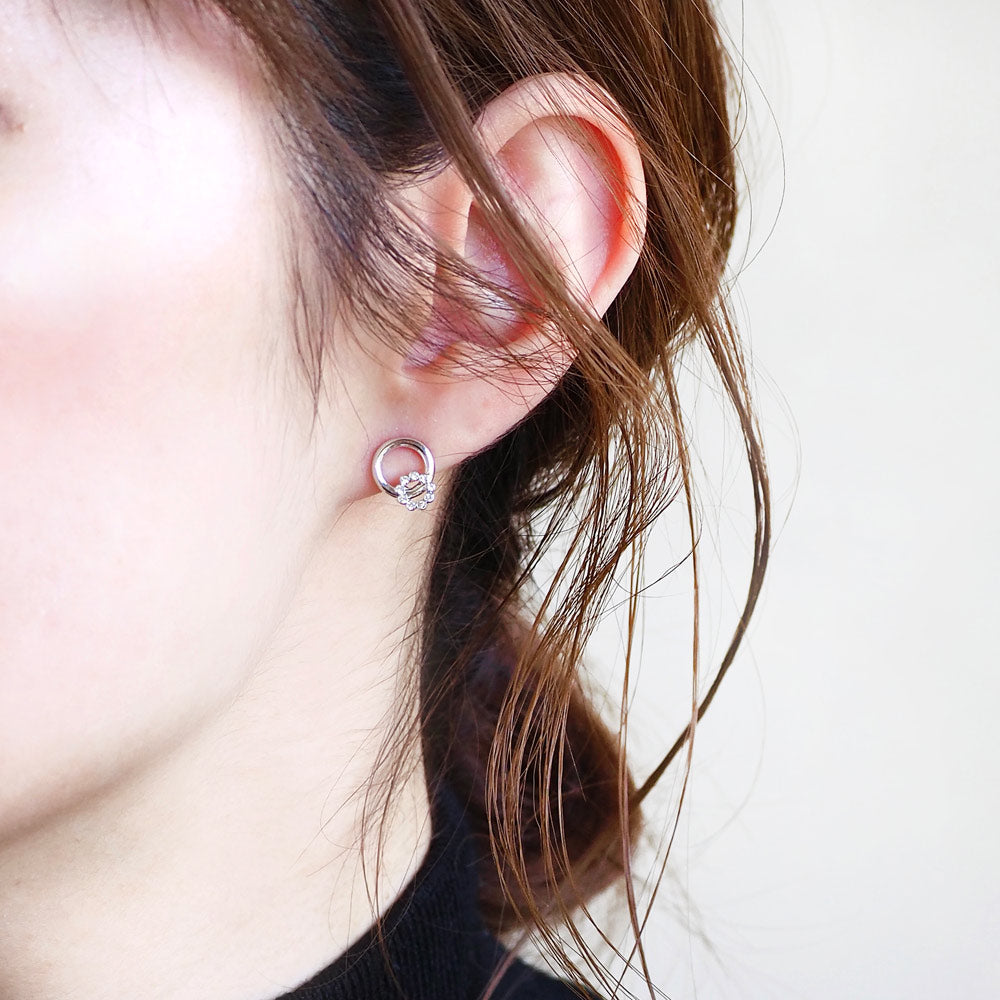 【8/26再入荷】ダブルサークル ノンホールピアス