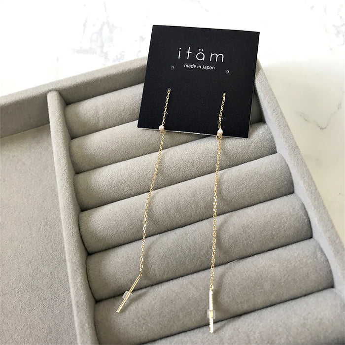 パールチェーンピアス