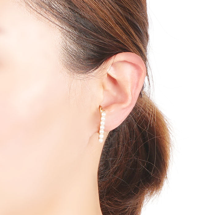 7粒パールフックイヤリング