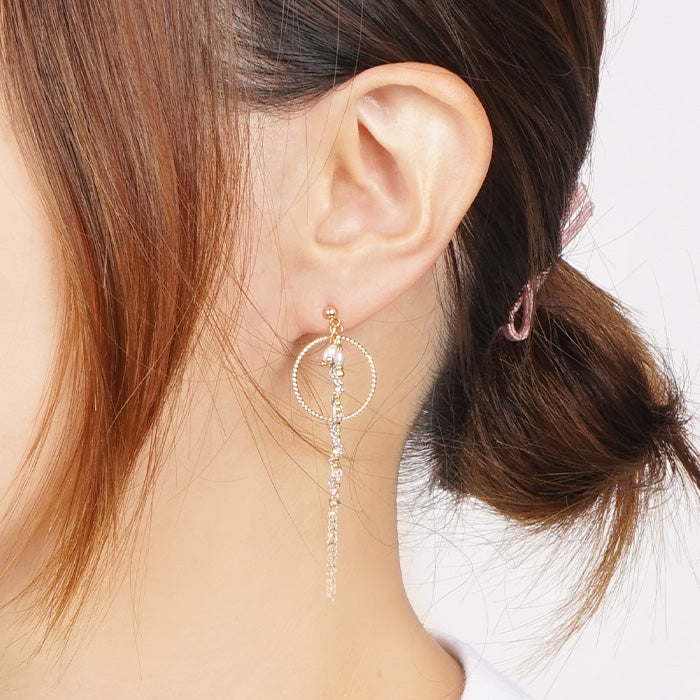 淡水パールロングチェーン ピアス