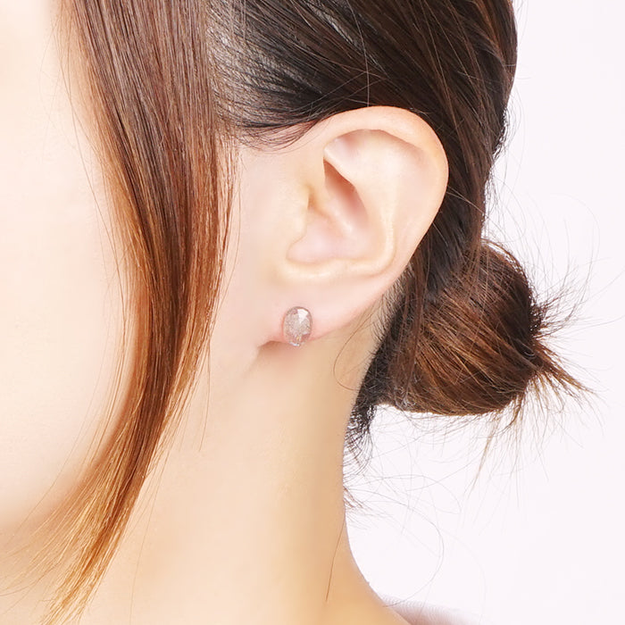 一粒天然石 セラミックポストピアス