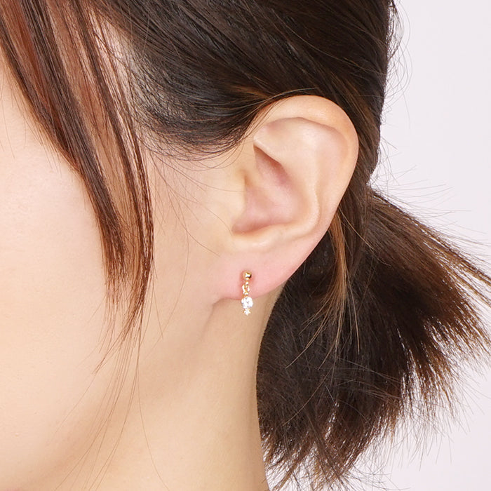 キュービックジルコニアノンホールピアス