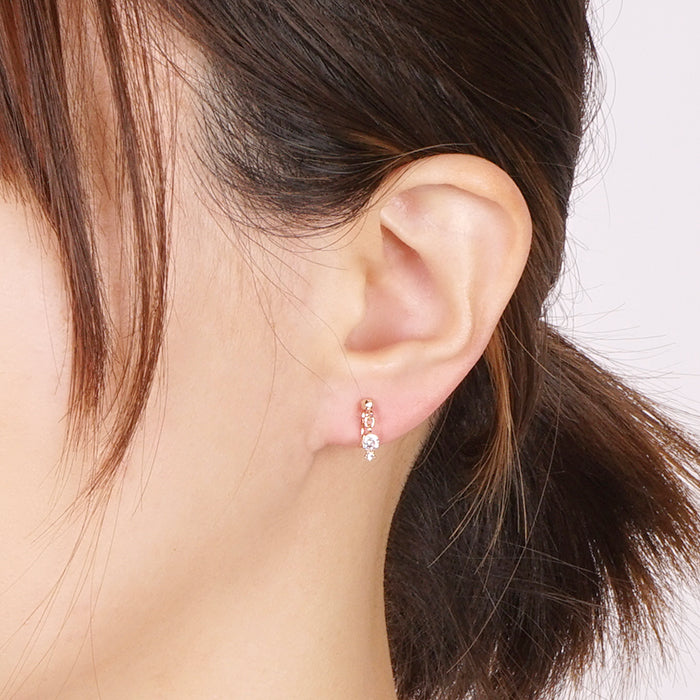 キュービックジルコニアノンホールピアス