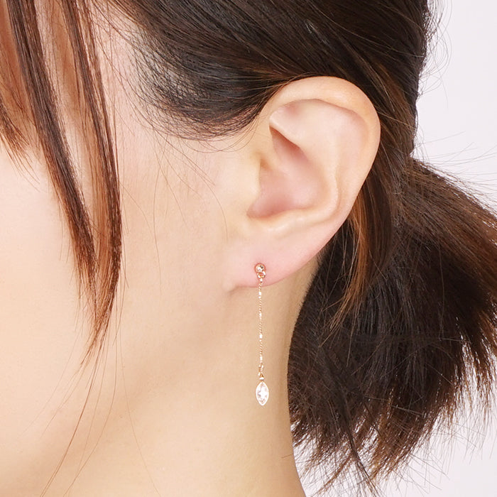 キュービックジルコニアチタンポストピアス