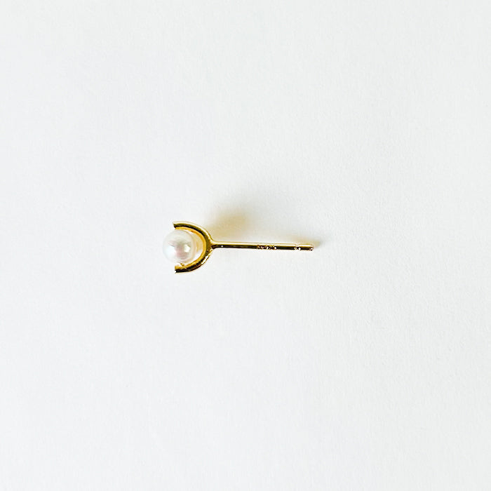 Natural stone 淡水パール シングルピアス