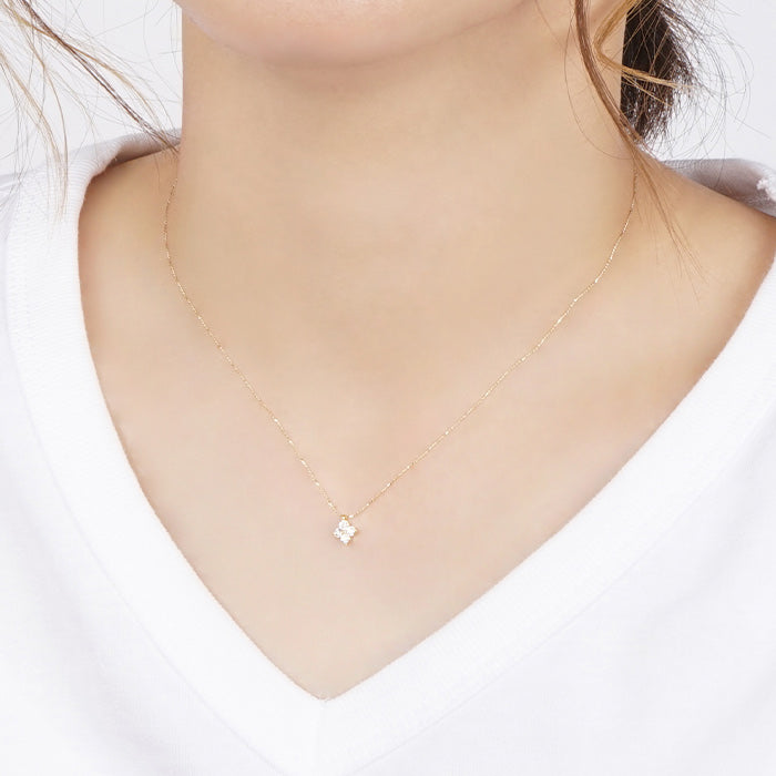 【NEW Color】キュービックジルコニア フラワー ネックレス