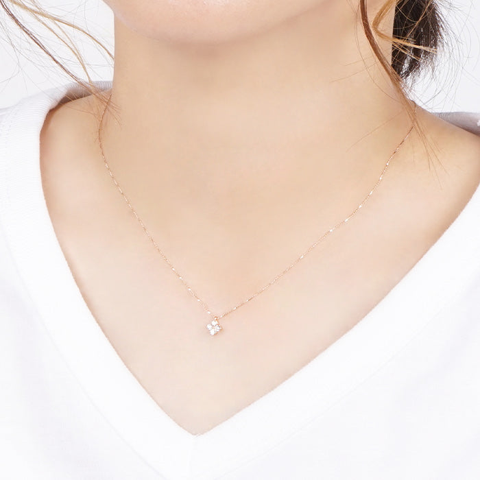 【NEW Color】キュービックジルコニア フラワー ネックレス