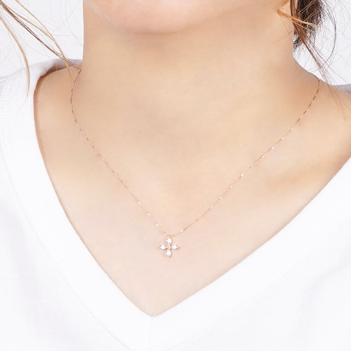 【NEW Color】キュービックジルコニア フラワー ネックレス