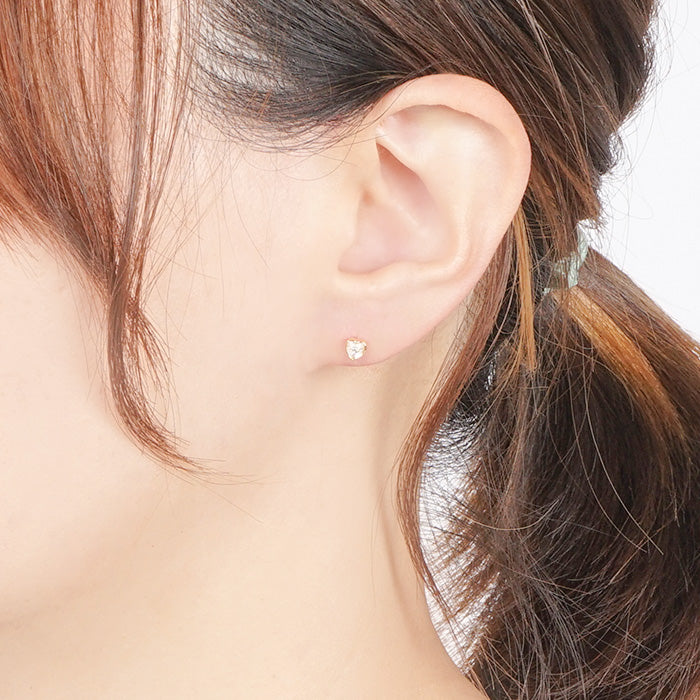 キュービックジルコニア ハートピアス