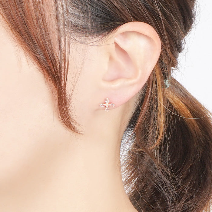 【NEW Color】キュービックジルコニア フラワー ピアス