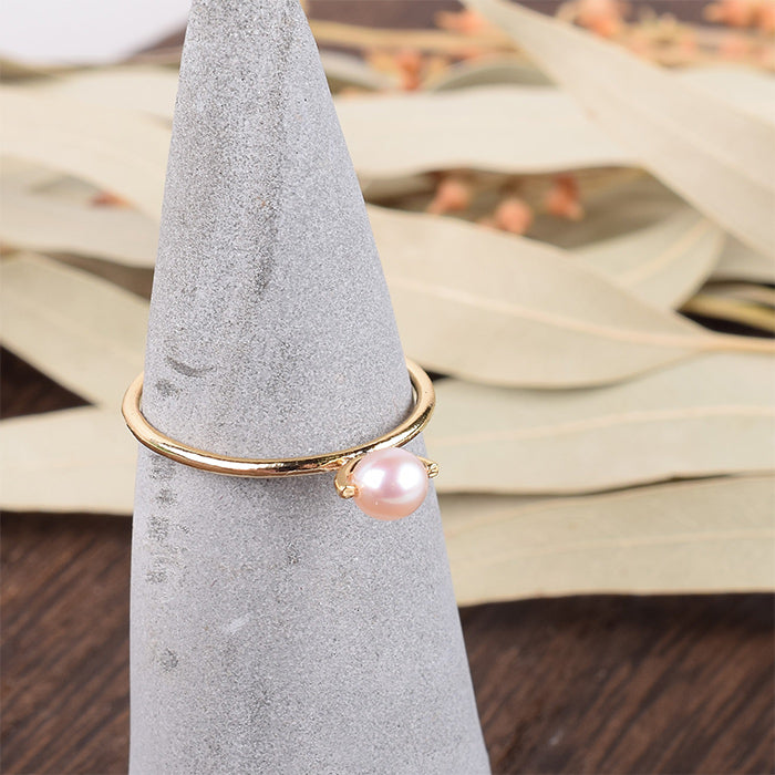 Natural stone×Sterling silver 淡水パールリング #11