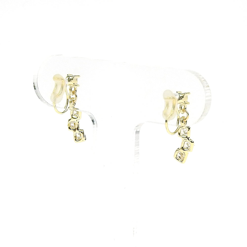 3連スクエアフォルム ノンホールピアス