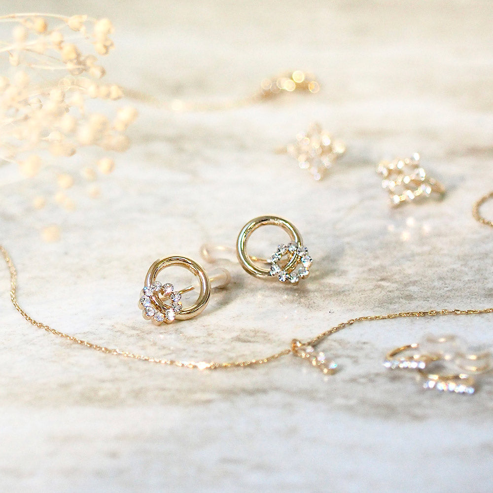 【8/26再入荷】ダブルサークル ノンホールピアス