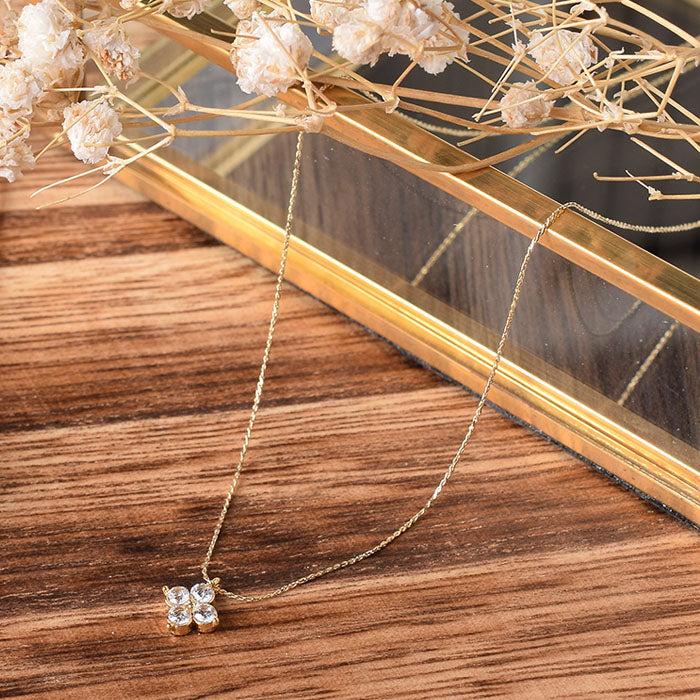 【NEW Color】キュービックジルコニア フラワー ネックレス