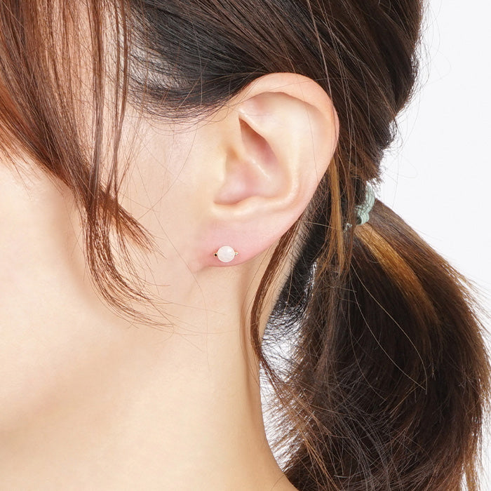【6月 誕生石】Natural stone ブルームーンストーン シングルピアス