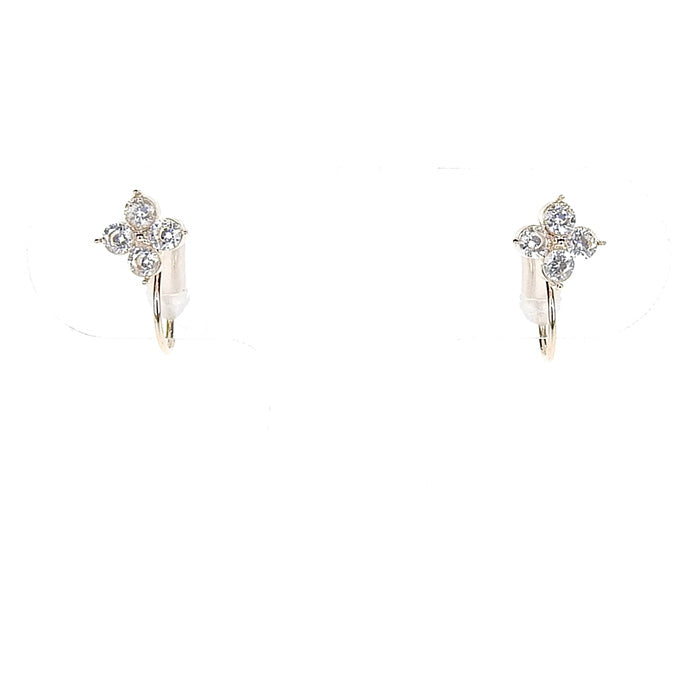 【NEW Color】キュービックジルコニア フラワー ノンホールピアス