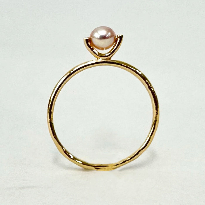 Natural stone×Sterling silver 淡水パールリング #11