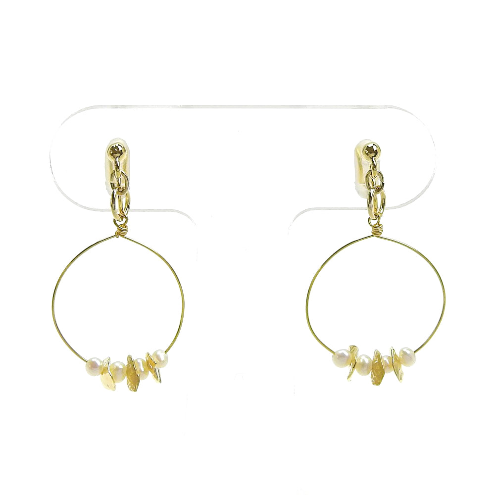 【itam人気商品】淡水パールサークル ノンホールピアス