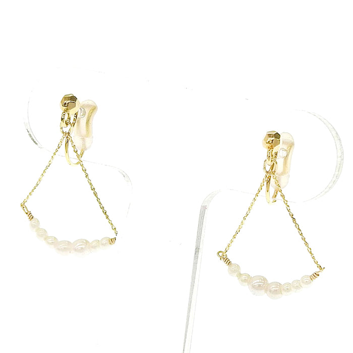 トライアングル パールノンホールピアス