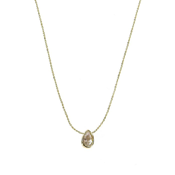 キュービックジルコニア ティアドロップネックレス