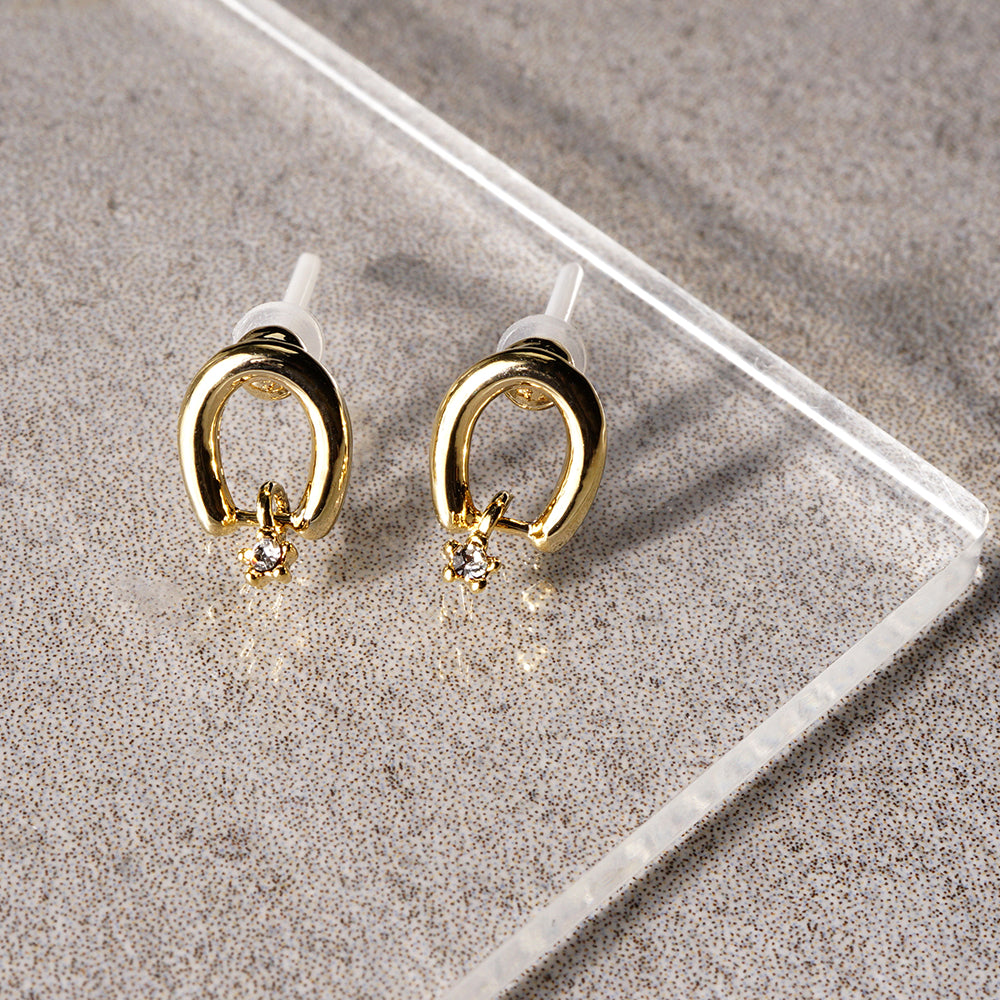 【NEW】メタルシリーズ メタル×ビジュー セラミックポストピアス