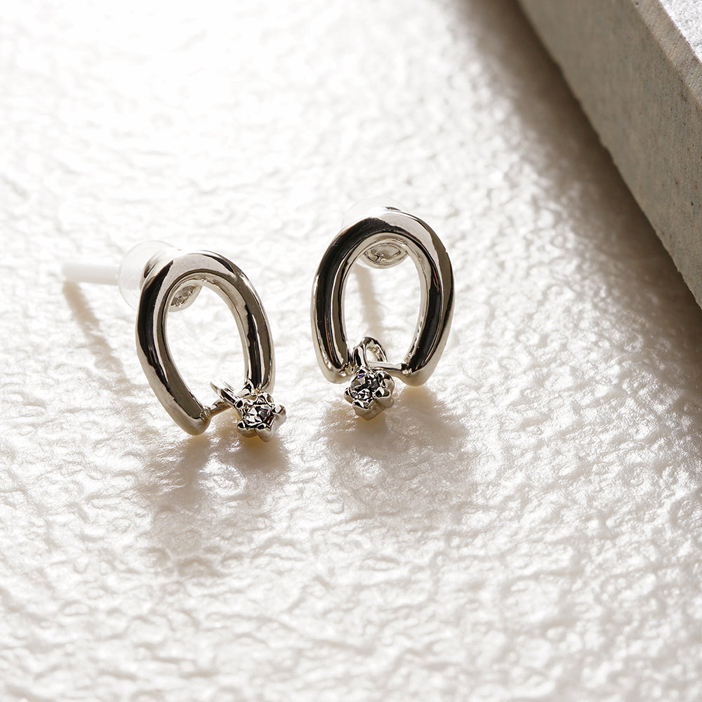 【NEW】メタルシリーズ メタル×ビジュー セラミックポストピアス