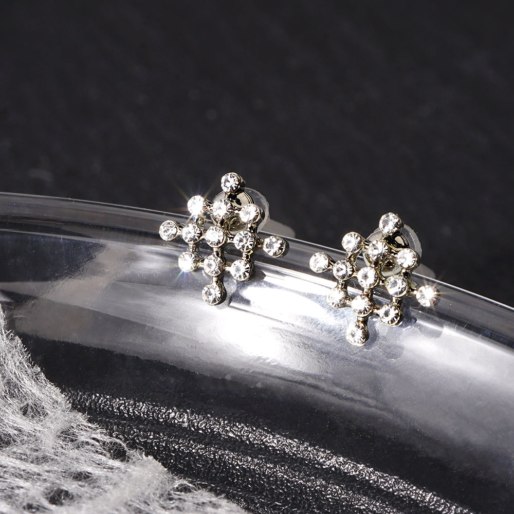 【NEW】ビジューシリーズ  スクエア セラミックポストピアス