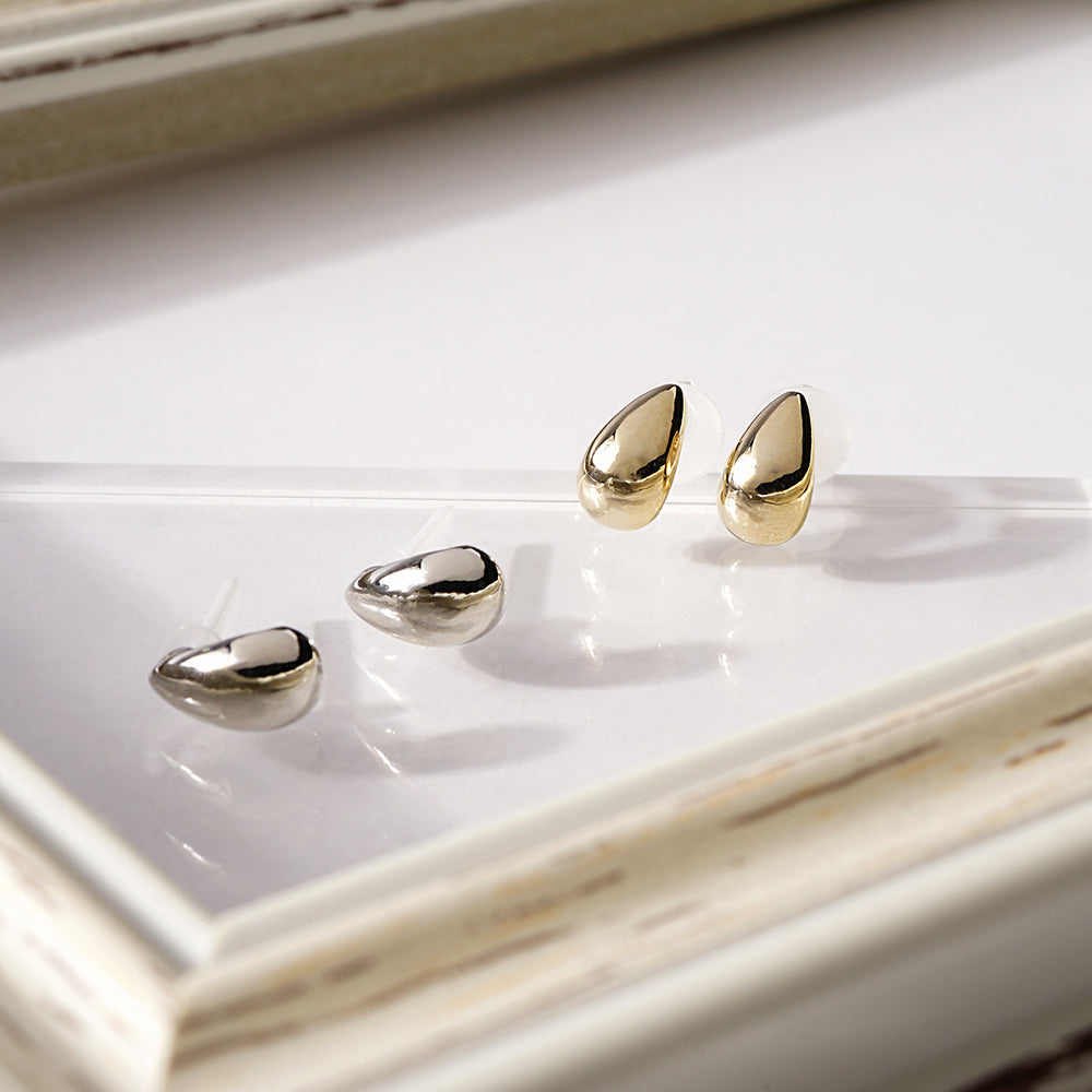 【NEW】【 金属アレルギー対応 】メタルシリーズ ティアドロップ セラミックポストピアス