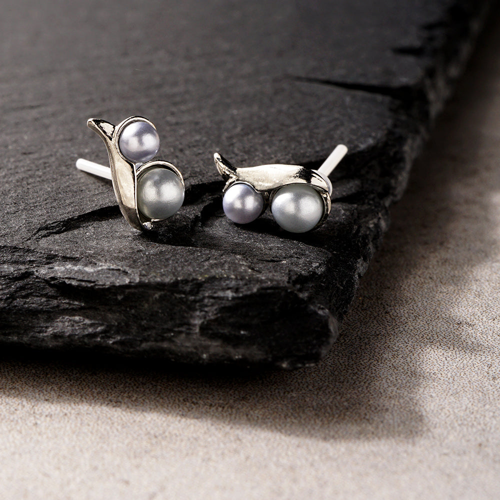 【NEW】【 金属アレルギー対応 】 2粒カラーパール セラミックポストピアス