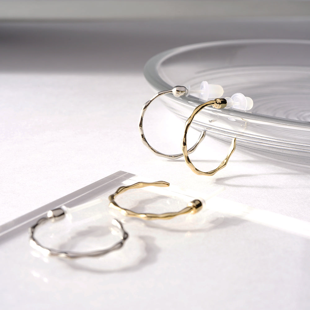 金属アレルギー対応 メタルフープ セラミックピアス | itam 金属アレルギー対応アクセサリー