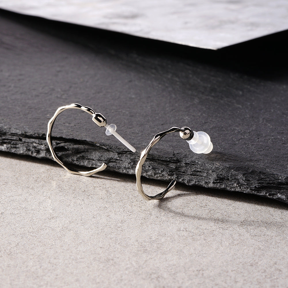 金属アレルギー対応 メタルフープ セラミックピアス | itam 金属アレルギー対応アクセサリー