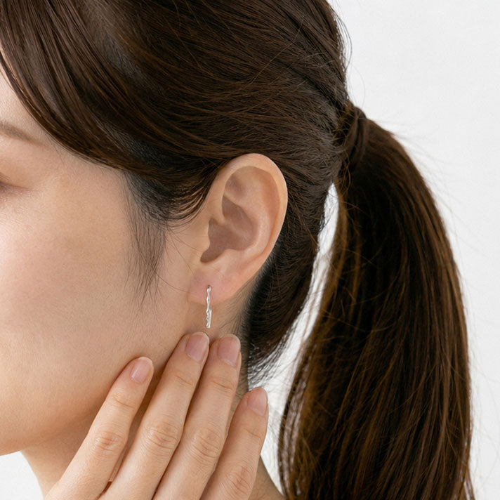 金属アレルギー対応 メタルフープ セラミックピアス | itam 金属アレルギー対応アクセサリー