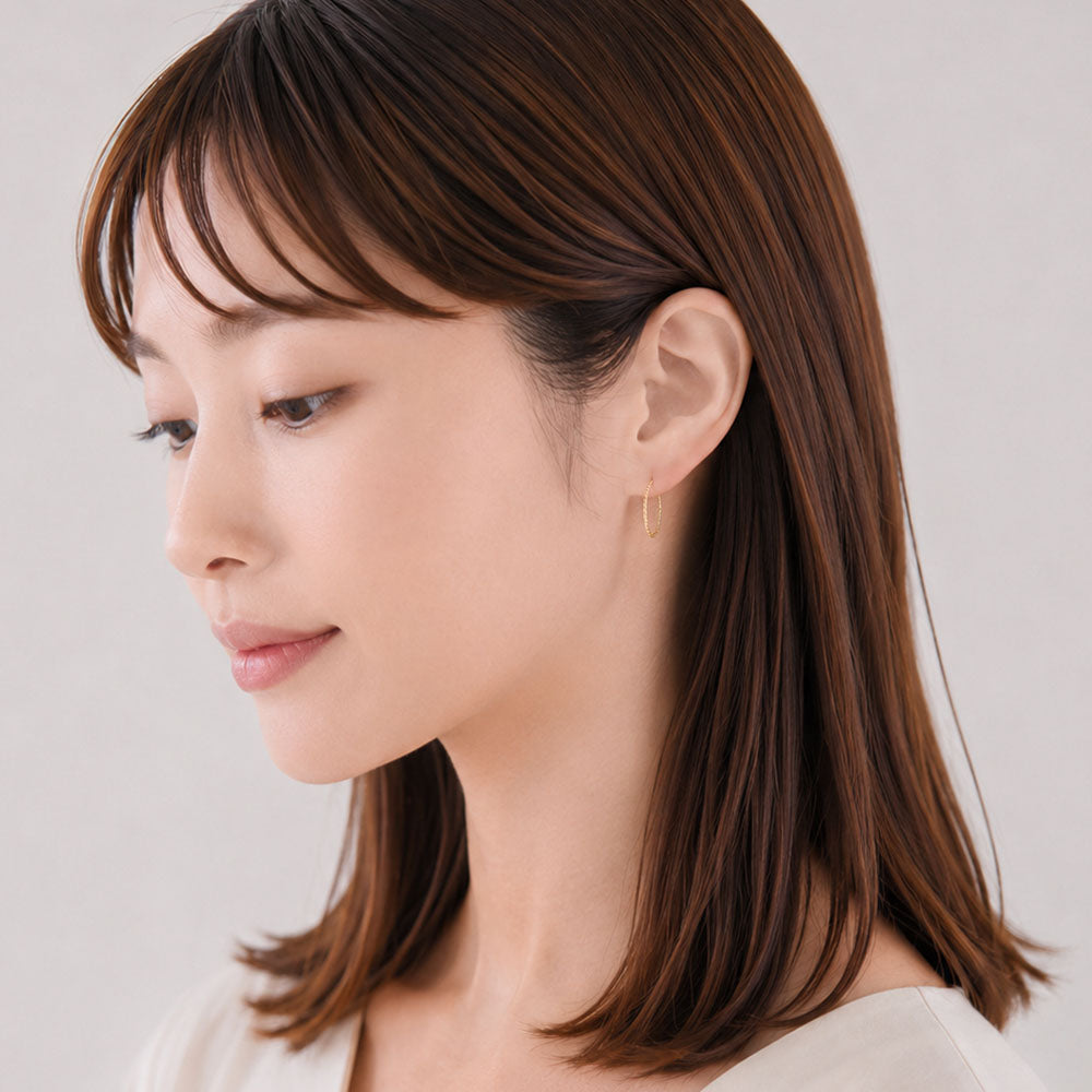 金属アレルギー対応 メタルフープ セラミックピアス | itam 金属アレルギー対応アクセサリー