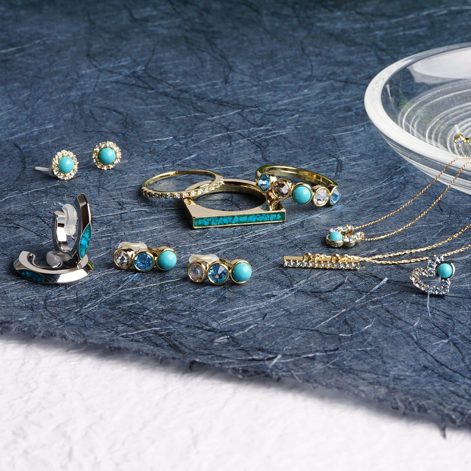 3連ストーン ドロップ ネックレス 金属アレルギー 結婚式 入学式