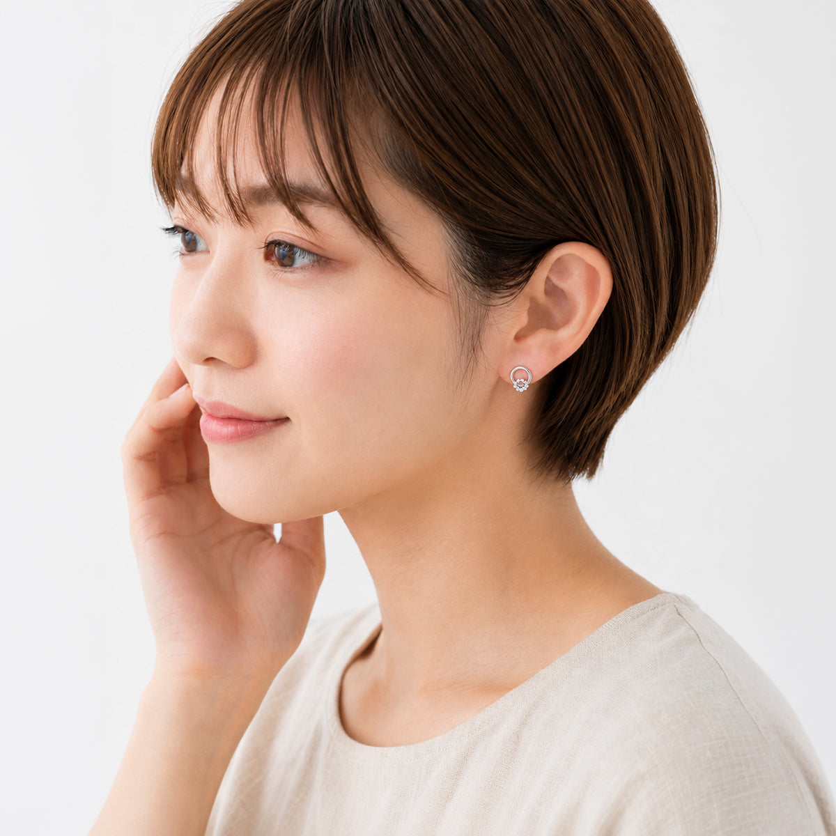 【5/23再入荷】ダブルサークル ノンホールピアス