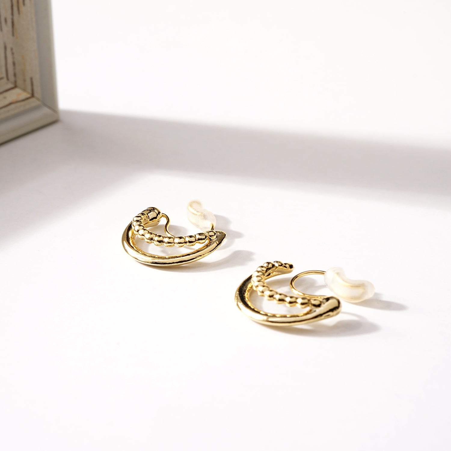 【NEW】【 金属アレルギー対応 】 ベーシックフープシリーズ ノンホールピアス