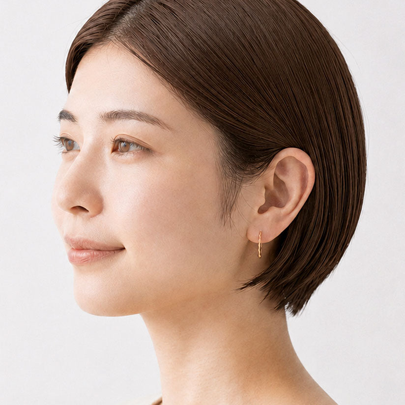 【NEW】メタルフープ ノンホールピアス