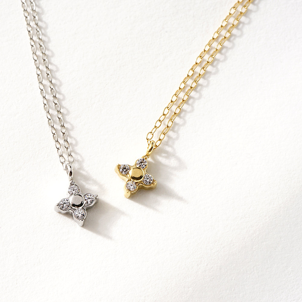 【NEW】ステンレス キュービックジルコニア ネックレス
