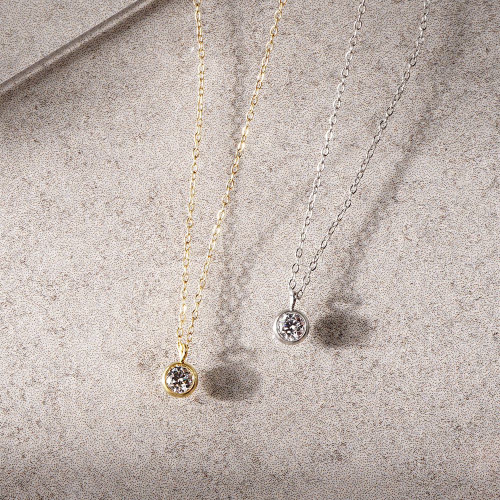 【NEW】ステンレス キュービックジルコニア ラウンド ネックレス