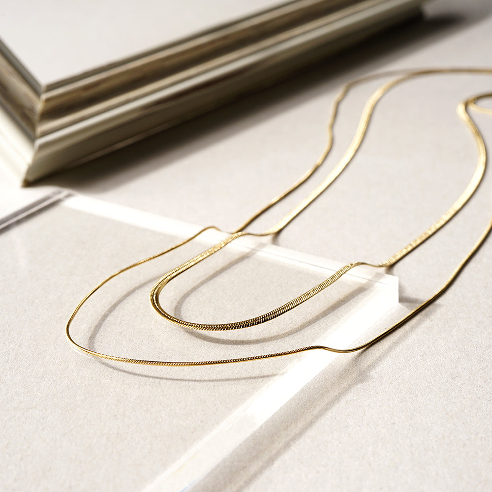 【NEW】ステンレス 2連 ロングネックレス