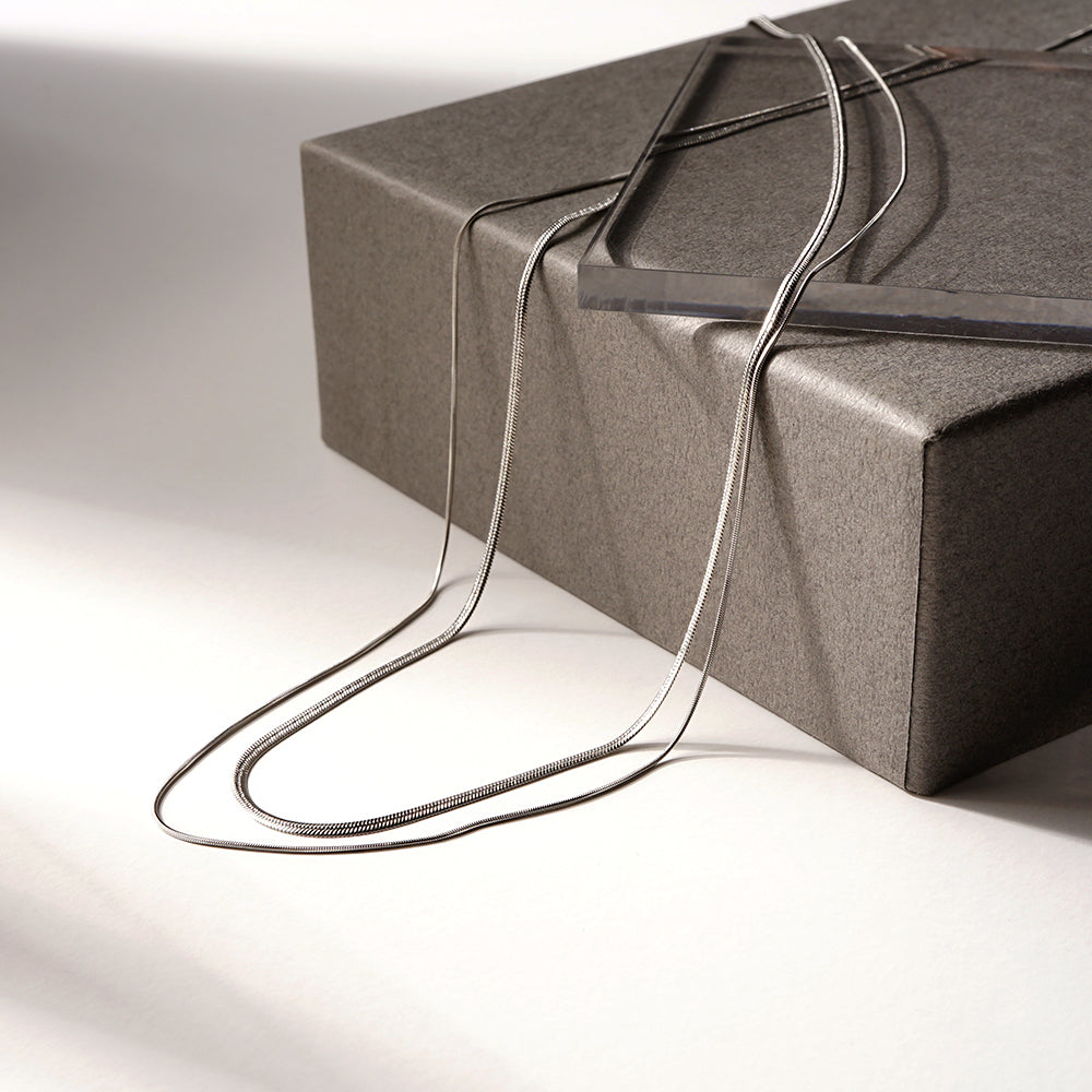 【NEW】ステンレス 2連 ロングネックレス