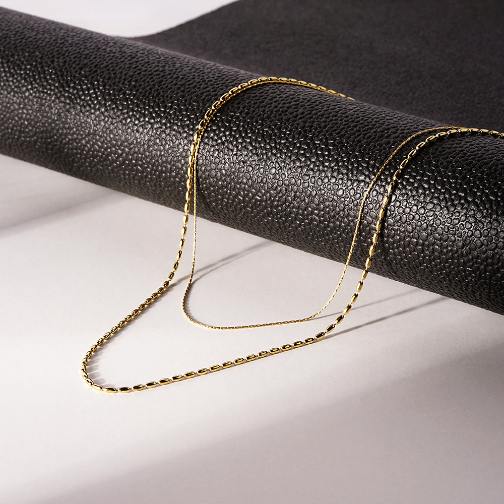 【NEW】ステンレス 2連ボールチェーン ロングネックレス